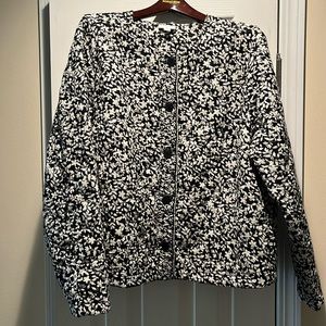 2x New With Tags . JJill  long sleeve jacket. Black with cream color design.